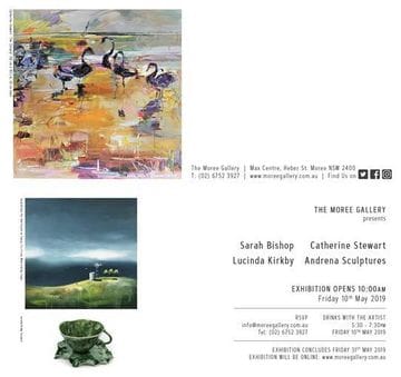 The Moree Gallery: Sarah Bishop, Catherine Stewart, Lucinda Kirkby, Andrena Sculptures